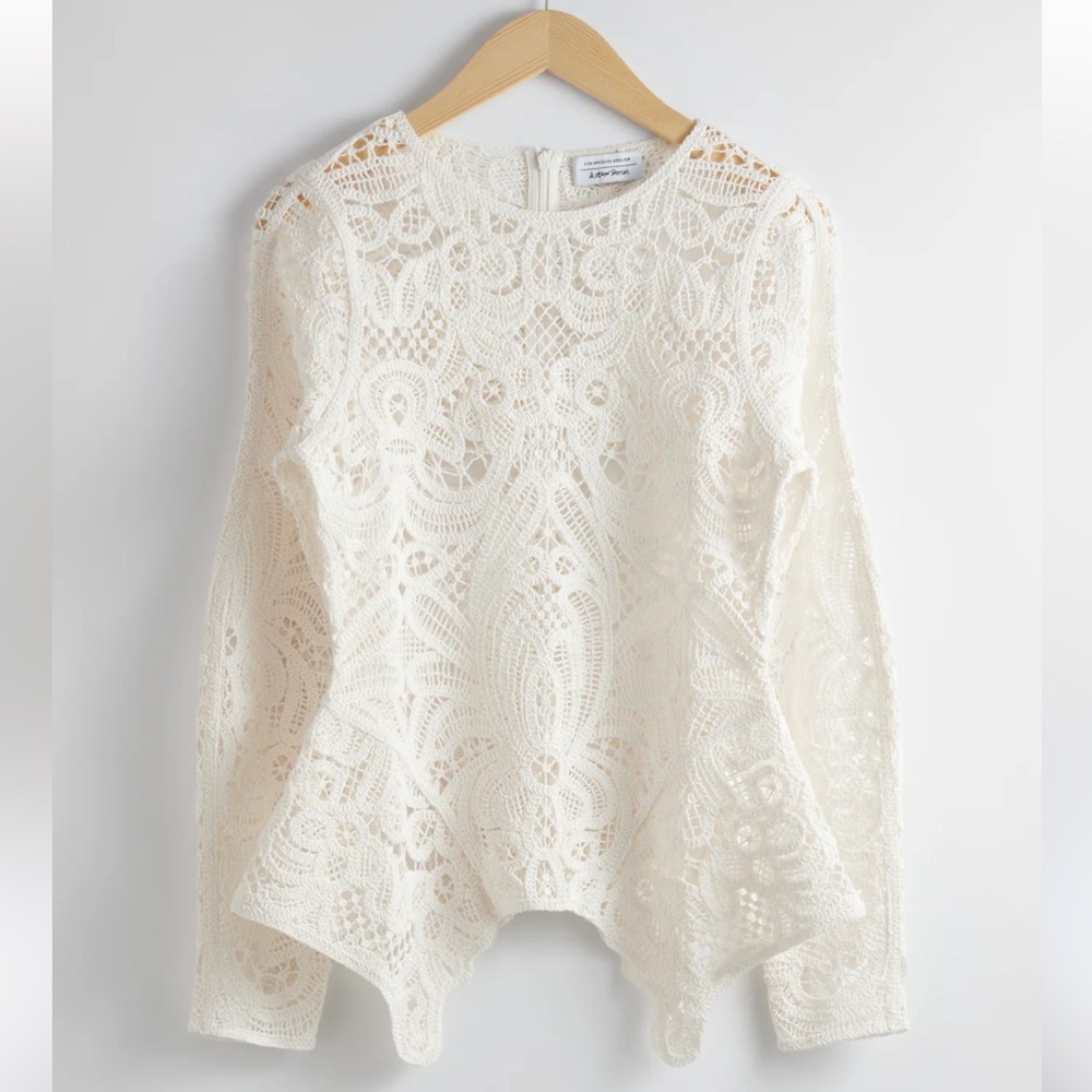 Crochet Lace Peplum Blouse